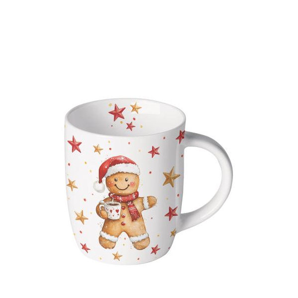 Weihnachten Becher 0,2 l Lebkuchenmann mit Kakao  Cocoa and cookie