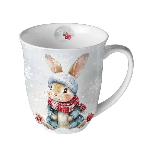 Weihnachten Becher 0,4 l Hase im Schnee  Bugsy