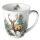 Weihnachten Becher 0,4 l Hirsch im Wald  Winter stag white
