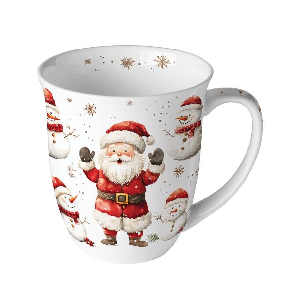 Weihnachten Becher 0,4 l Weihnachtsmann Schneemänner  Jolly friends