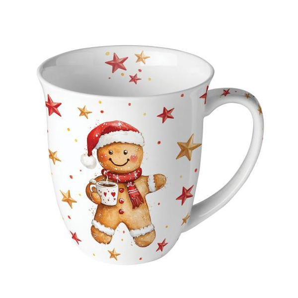 Weihnachten Becher 0,4 l Lebkuchenmann mit Kakao  Cocoa and cookie