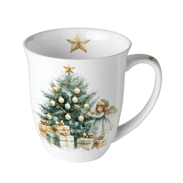Weihnachten Becher 0,4 l Engel Tannenbaum Geschenke Christmas fairy