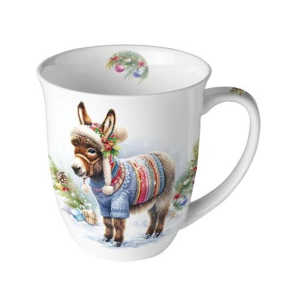 Weihnachten Becher 0,4 l Weihnachtsesel Wooly donkey