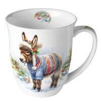 Weihnachten Becher 0,4 l Weihnachtsesel Wooly donkey