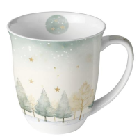 Weihnachten Becher 0,4 l Sternenhimmel Winterlandschaft...
