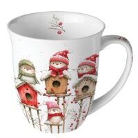 Weihnachten Becher 0,4 l Vogelhaus Quartett  Birdhouse...