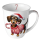 Weihnachten Becher 0,4 l Dackel mit Zuckerstange  Anton