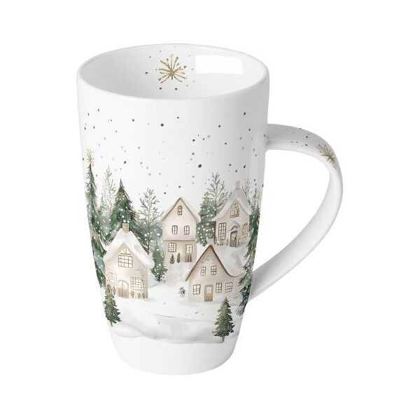 Weihnachten Becher 0,6 l Dorf im Schnee  Snowy houses