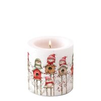 Weihnachten Kerze klein Ø 7,5 x 9 cm  Vogelhaus...