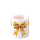 Weihnachten Kerze klein Ø 7,5 x 9 cm  goldene Geschenkschleife Fancy bow gold/white