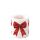 Weihnachten Kerze klein Ø 7,5 x 9 cm  rote Geschenkschleife  Fancy bow red/white