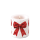 Weihnachten Kerze klein Ø 7,5 x 9 cm  rote Geschenkschleife  Fancy bow red/white