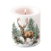Weihnachten Kerze medium Ø 10 x 10 cm Hirsch im...