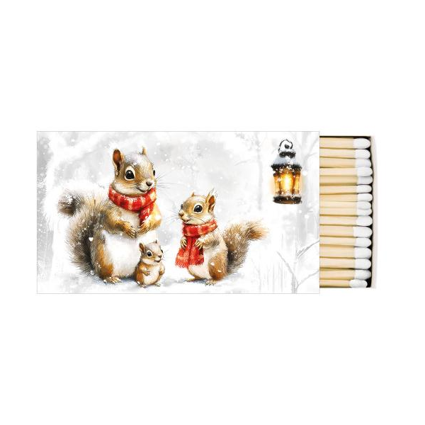 Weihnachten 45 Streichhölzer Eichhörnchen Familie  Squirrel family