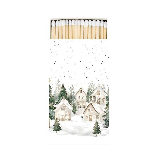Weihnachten 45 Streichhölzer Dorf im Schnee  Snowy housees