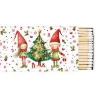 Weihnachten 45 Streichhölzer Wichtel bei Tannenbaum...