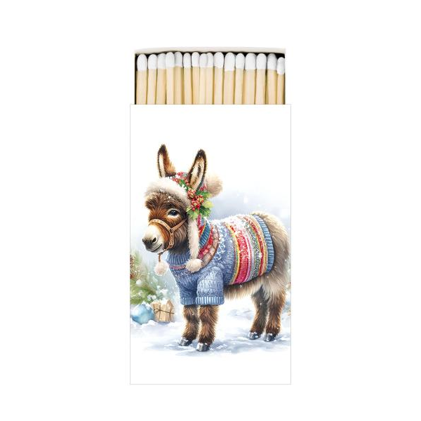 Weihnachten 45 Streichhölzer Weihnachtsesel Wooly donkey