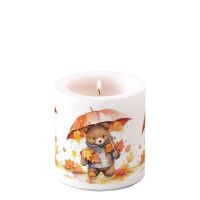 Herbst Kerze klein Ø 7,5cm Höhe 9 cm Bär...