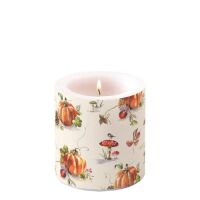 Herbst Kerze klein Ø 7,5cm Höhe 9 cm Pilz...