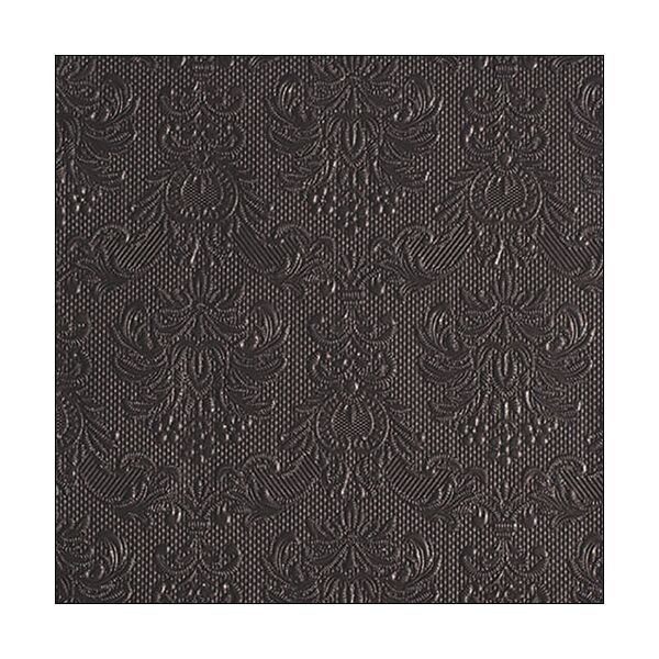 Serviette Dinner 40 x 40 cm 3-lagig 15 Servietten Elegance Dark Grey dunkelgrau mit Prägung