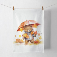 Herbst Geschirrtuch Küchenhandtuch 50x70 cm Bär...