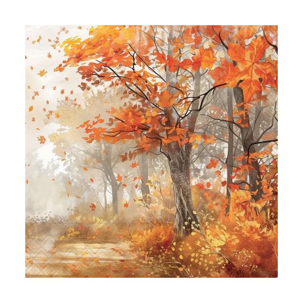 Herbst Servietten Lunch Wald fallende Blätter 33x33 cm 3lagig 20 Stück