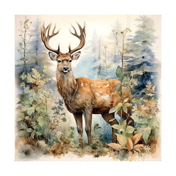 Servietten Lunch Hirsch im Wald 33x33 cm 3lagig 20 Stück