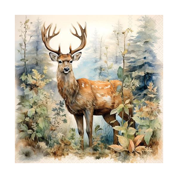 Servietten Lunch Hirsch im Wald 33x33 cm 3lagig 20 Stück