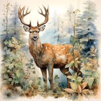 Servietten Lunch Hirsch im Wald 33x33 cm 3lagig 20...