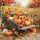 Herbst Servietten Cocktail Kürbis auf Karre 25x25 cm 3lagig 20 Stück