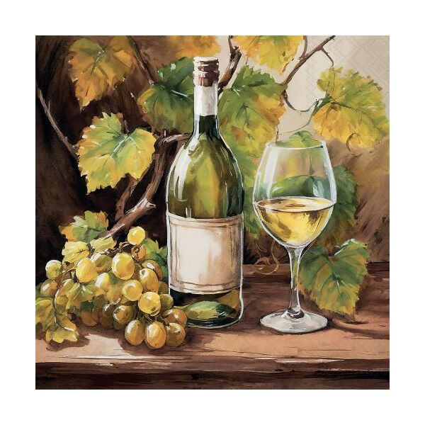 Servietten Cocktail Weinflasche Weinglas 25x25 cm 3lagig 20 Stück