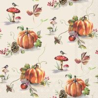 Herbst Servietten Cocktail Pilz Kürbis Tannenzapfen...