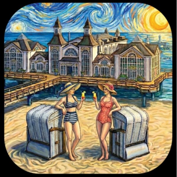 Sellin Rügen Kühlschrankmagnet Ostsee ALU Motiv Ostseebad 01