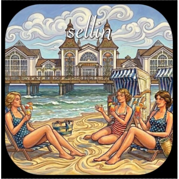 Sellin Rügen Kühlschrankmagnet Ostsee ALU Motiv Ostseebad 02