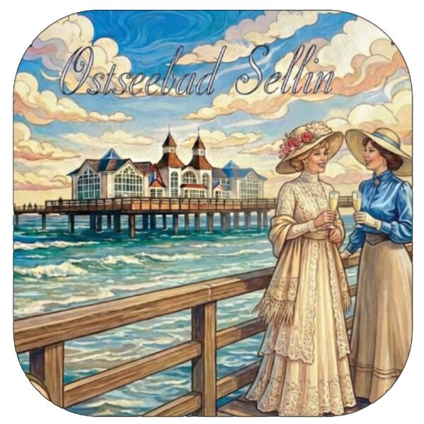 Sellin Rügen Kühlschrankmagnet Ostsee ALU Motiv Ostseebad 04
