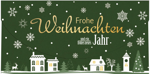 Weihnachten – Gutschein - Glückwunschkarte im Format 10,5 x 21 cm mit Umschlag - Inkl. bedrucktem Einleger und Gutscheinkarte DIN lang - Skorpion