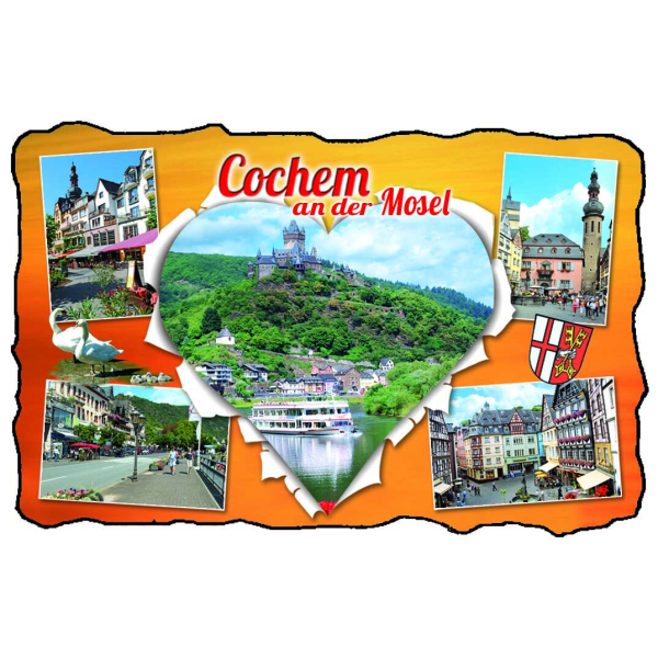 Cochem an der Mosel Kühlschrankmagnet Moselort Cochem Herz 5 Fotomotive