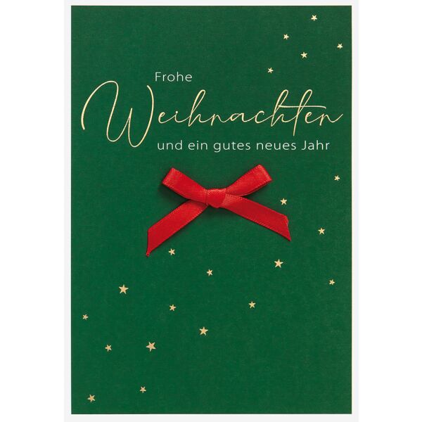 Weihnachten Glückwunschkarte mit Umschlag und Schleife Frohe Weihnachten und ein gutes neues Jahr Weihnachtskarte
