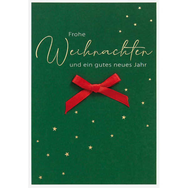 Weihnachten Glückwunschkarte mit Umschlag und Schleife Frohe Weihnachten und ein gutes neues Jahr Weihnachtskarte