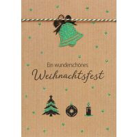 Weihnachten Glückwunschkarte mit Umschlag Kordel...