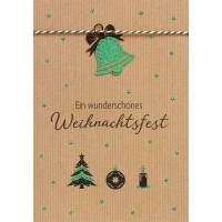Weihnachten Glückwunschkarte mit Umschlag Kordel...