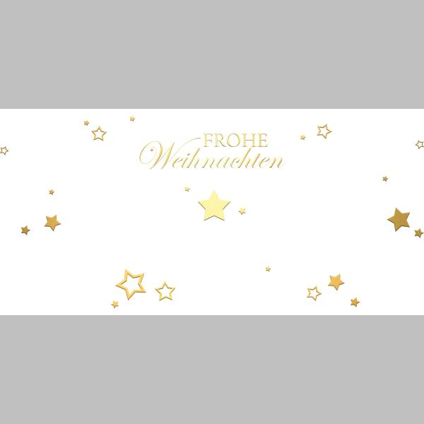 Weihnachten 5er-Beutel Glückwunschkarten 5 Umschläge weiß DIN lang mit Goldfolie