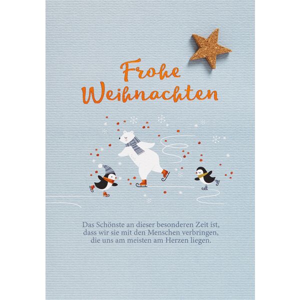 Weihnachten Moments Collection Spruch Weihnachtskarte mit Korkapplikation und Briefumschlag Frohe Weihnachten, das Schönste an der Zeit...