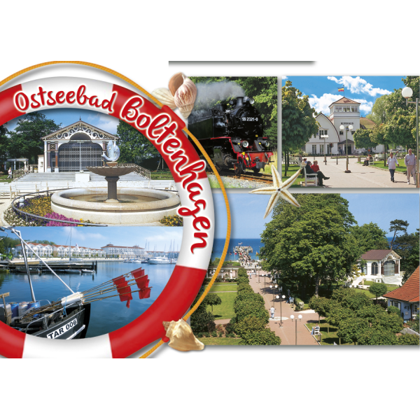 Boltenhagen Postkarte Rettungsring Querformat Ansichtskarte  Ostseebad