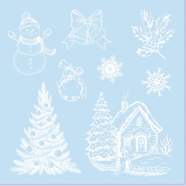 Fenstertransparent Tanne Haus Schneemann uvm Fensterdekoration haftet ohne Kleber wiederablösbar 31 x 31cm