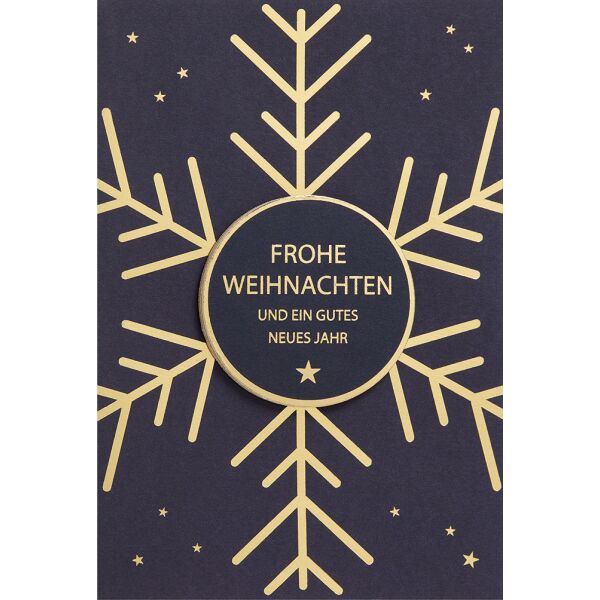 Weihnachtskarte Feelings Collection unverpackt Klappkarte mit Umschlag - Eiskristall - Frohe Weihnachten und ein gutes neues Jahr