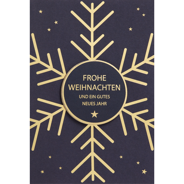 Weihnachtskarte Feelings Collection unverpackt Klappkarte mit Umschlag - Eiskristall - Frohe Weihnachten und ein gutes neues Jahr
