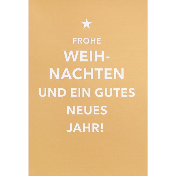 Weihnachten unverpackte Weihnachtskarte mit Umschlag Gold Stern Frohe Weihnachten und ein gutes neues Jahr