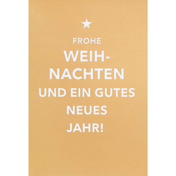 Weihnachten unverpackte Weihnachtskarte mit Umschlag Gold Stern Frohe Weihnachten und ein gutes neues Jahr