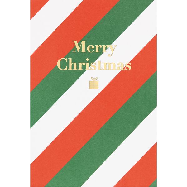 Weihnachten unverpackte Weihnachtskarte mit Umschlag Querstreifen Merry Christmas